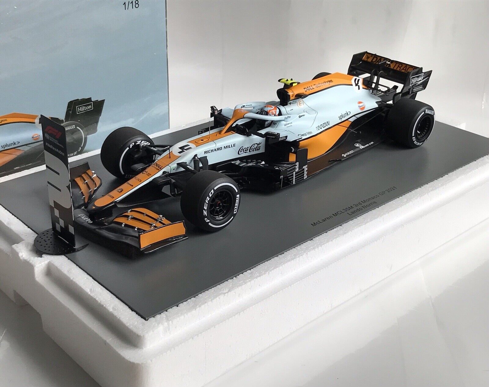 Lando Norris #4 Gulf McLaren Mercedes MCL35M Monaco GP 2021 Spark