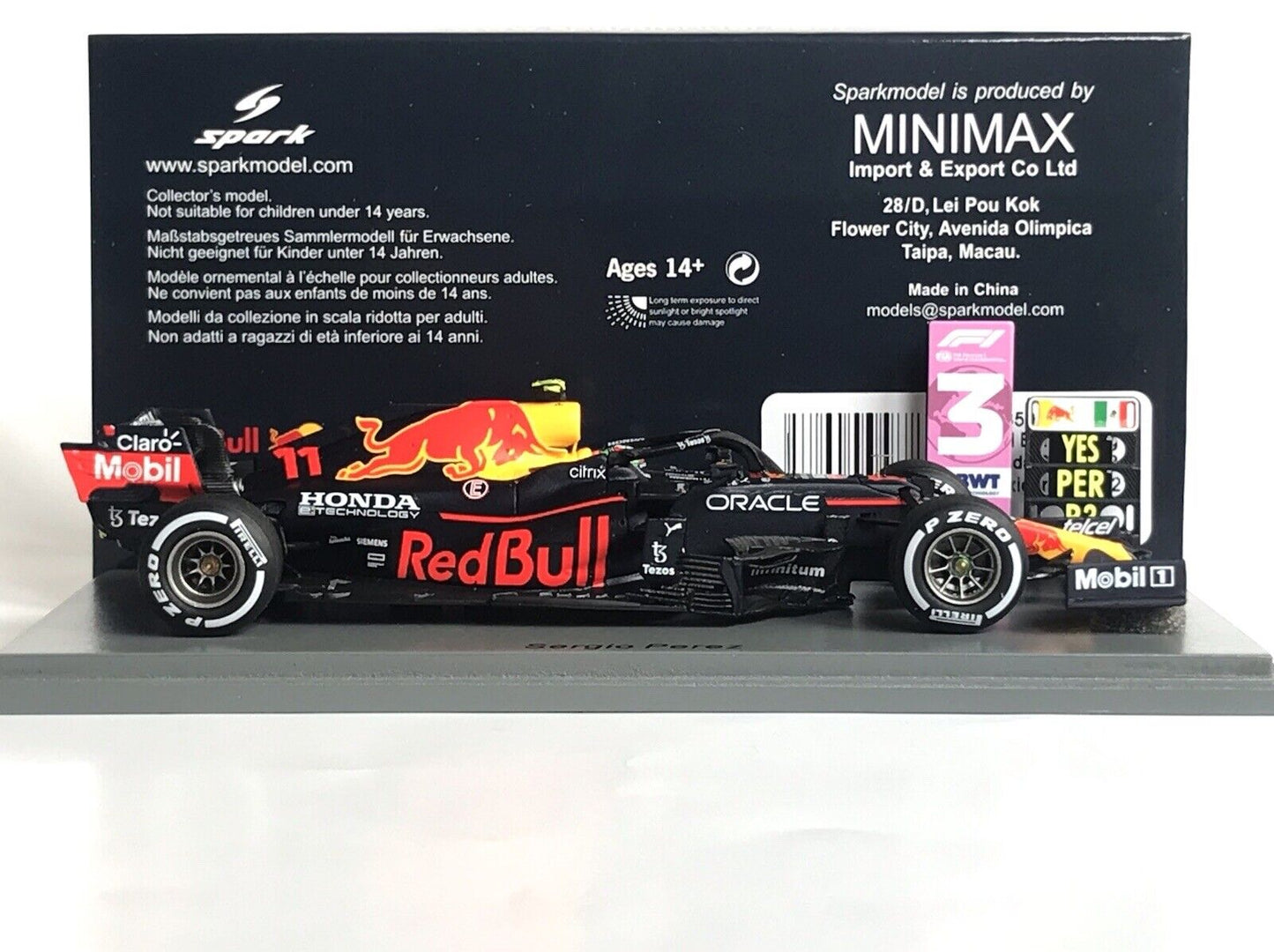 Sergio Checo Perez #11 Red Bull Rb16b Mexican Gp 2021 Spark 1/43