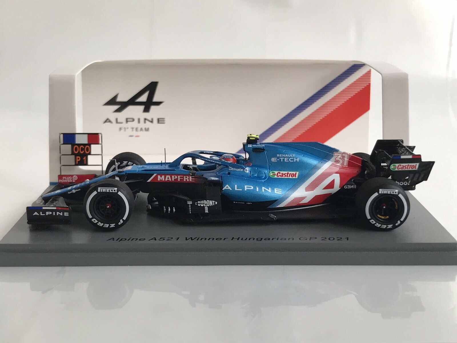 Esteban Ocon #31 Alpine A521 Winner Hungarian GP 2021 Spark 1/43