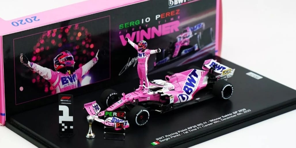 Sergio Perez Sakhir 2020 1st Career Win Racing Point F1 RP20 Spark Figure 1:43
