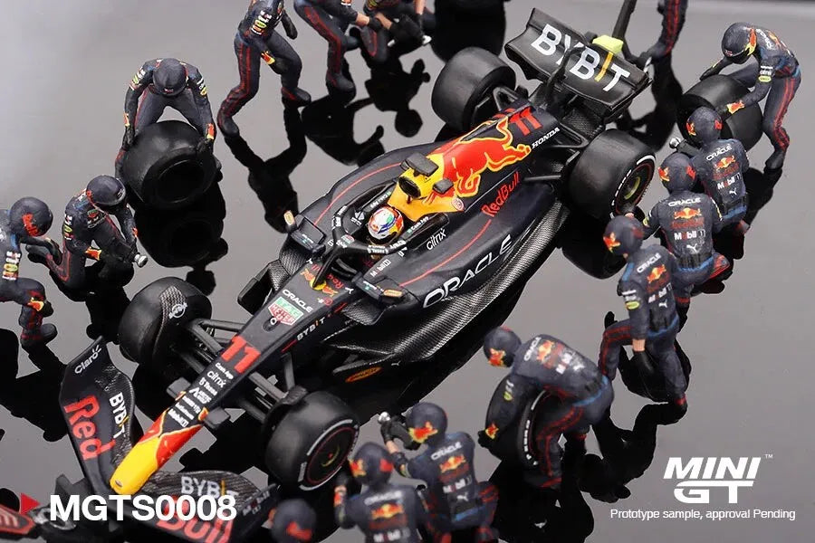 PIT CREW Checo Perez #11 Red Bull RB18 GP Abu Dhabi 2022 Mini GT 1/64