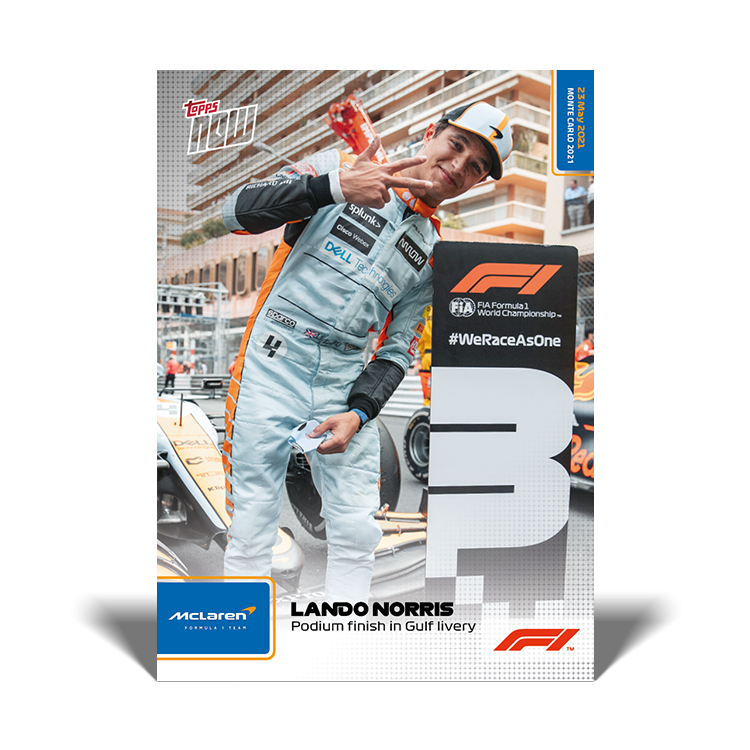 Norris podio en Monaco Livery Gulf  - F1 TOPPS NOW Tarjeta#11