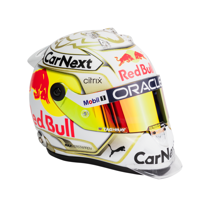 Max Verstappen #33 temporada 2022 Mini casco Schubert 1/2