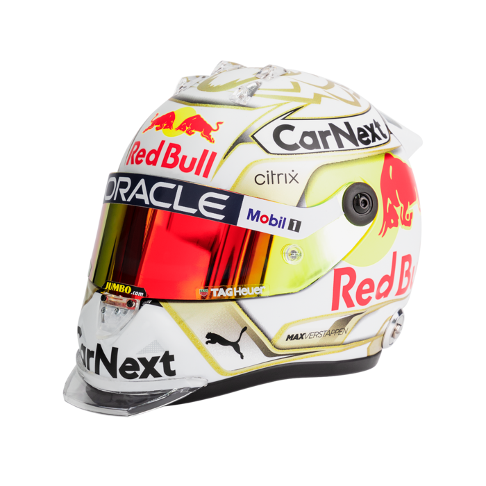 Max Verstappen #33 temporada 2022 Mini casco Schubert 1/2