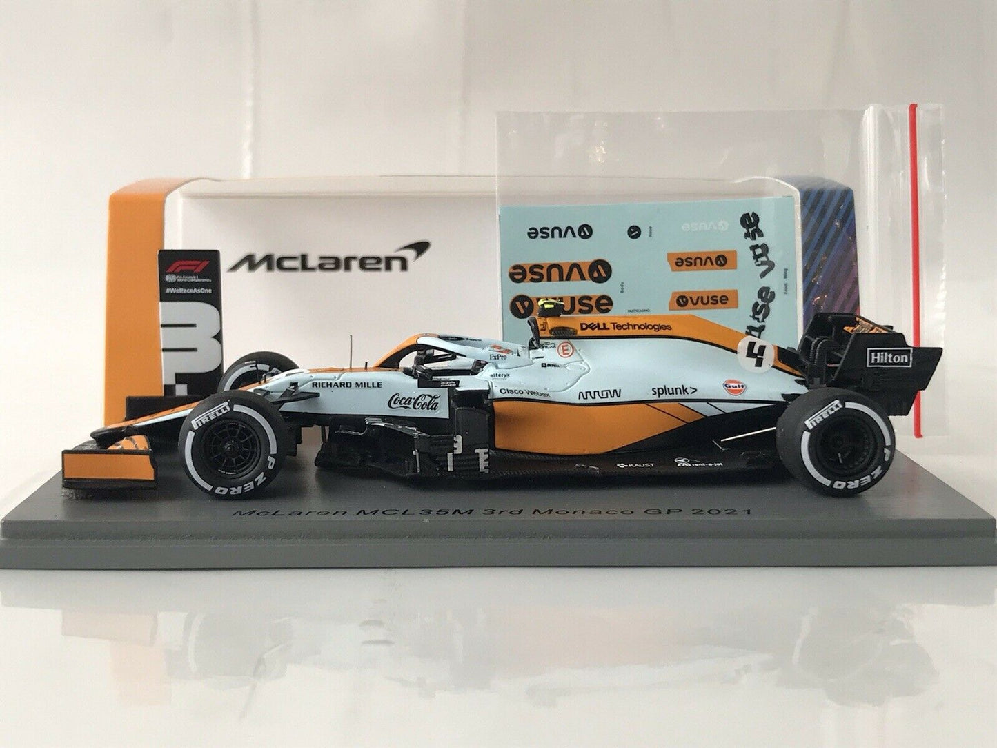 Lando Norris #4 Gulf McLaren Mercedes MCL35M Monaco GP 2021 Spark 1/43