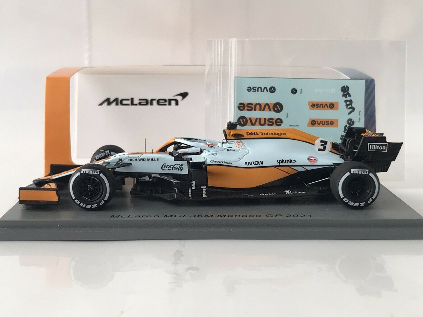 Daniel Ricciardo #3 Gulf McLaren Mercedes MCL35M Monaco GP 2021 Spark 1/43