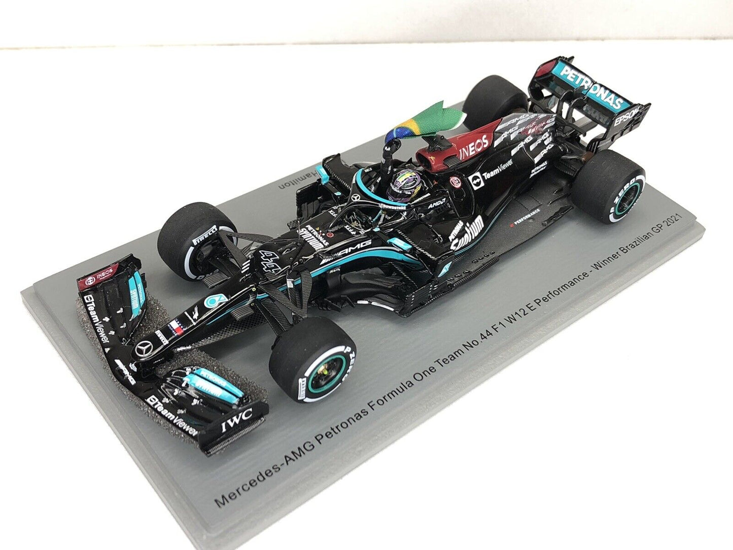 Lewis Hamilton #44 Mercedes W12 Winner Brazil GP 2021 Spark 1/43