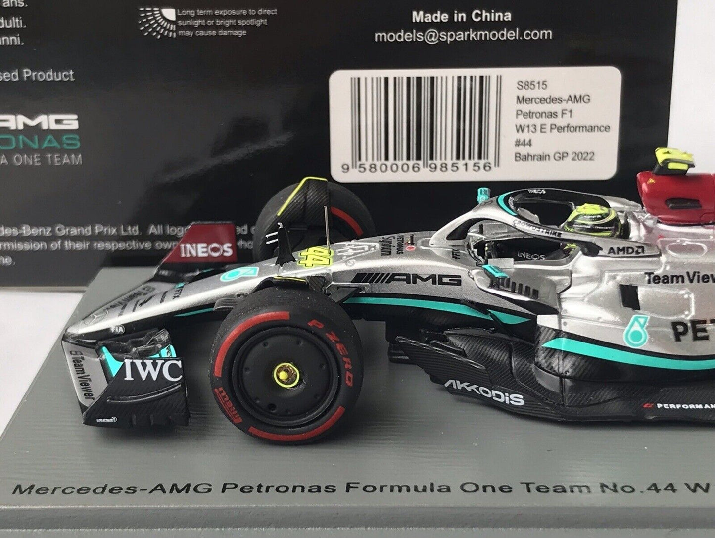 Lewis Hamilton #44 Mercedes W13 3rd Bahrain GP 2022 Spark 1/43