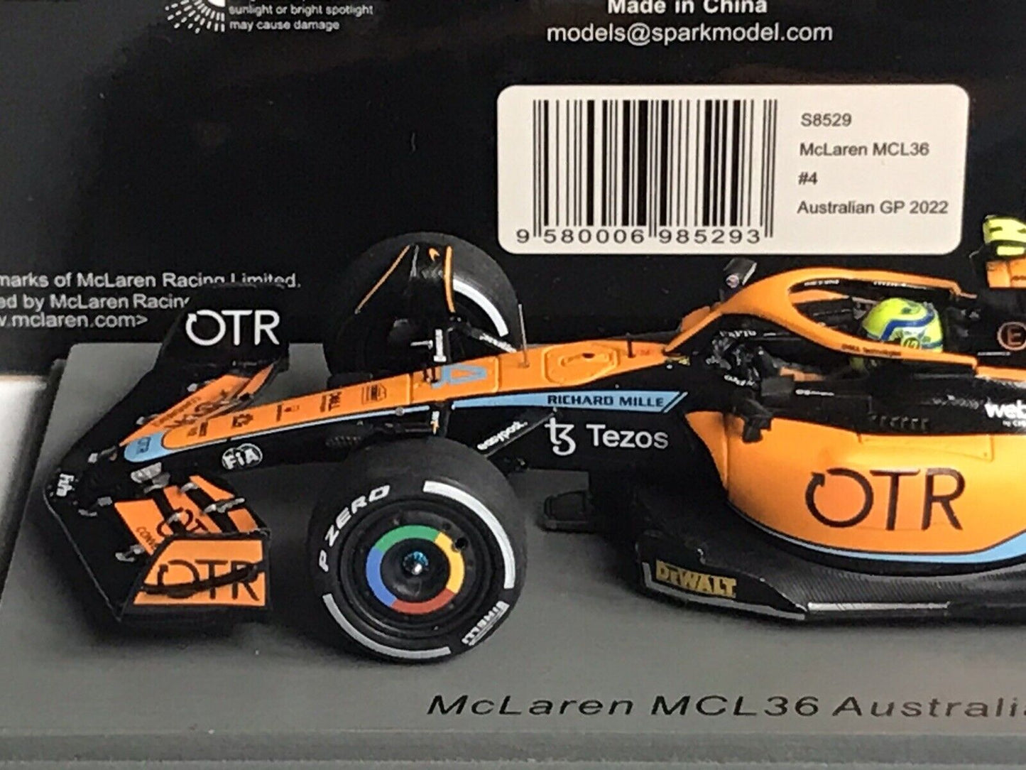 Lando Norris #4 McLaren MCL36 Gp Australia 2022 Spark 1/43