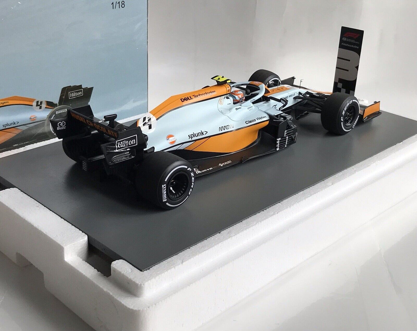 Lando Norris #4 Gulf McLaren Mercedes MCL35M Monaco GP 2021 Spark 1/18