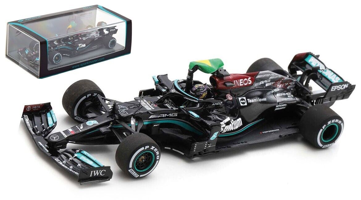 Lewis Hamilton #44 Mercedes W12 Winner Brazil GP 2021 Spark 1/43