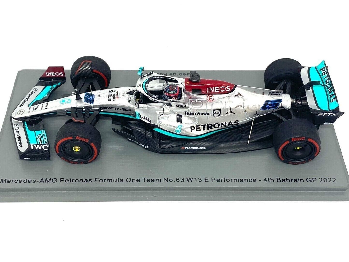 George Russell #63 Mercedes W13 4th Bahrain GP 2022 Spark 1/43